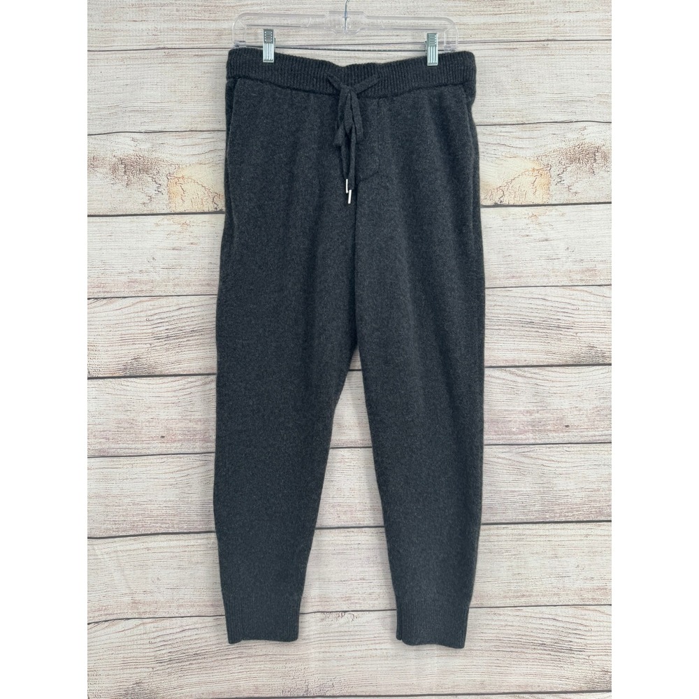 Quince Mongolian Cashmere Jogger Women L Charcoal Gray Drawstring Knit Pants